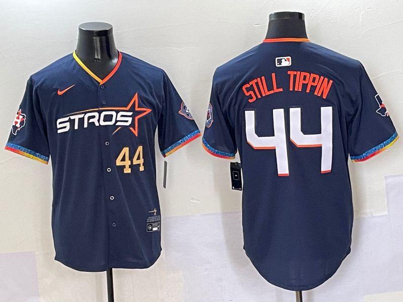 Men Houston Astros #44 Still Tipin Blue Fourth generation Joint Name Nike 2025 MLB Jersey style 3